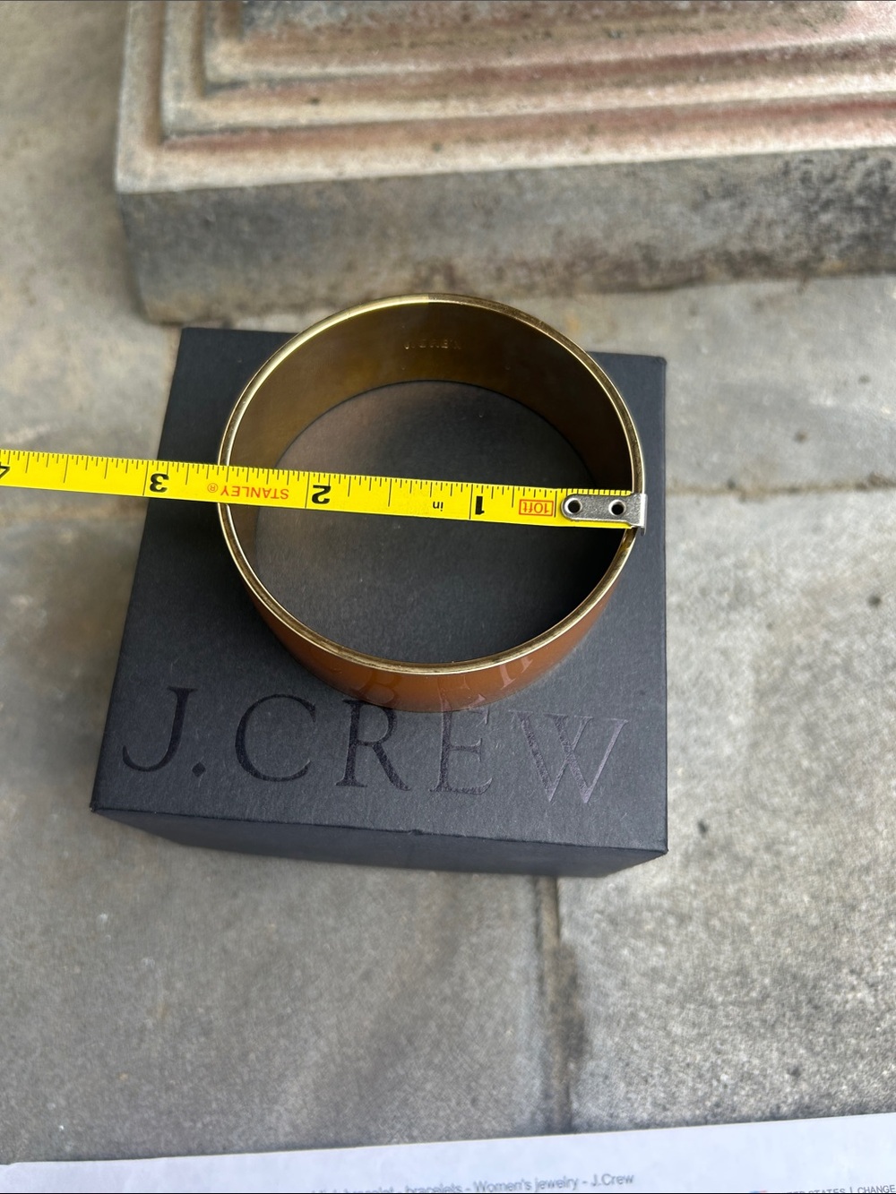 J. Crew Glossy Toffee Enamel Wide Cuff Bracelet - Picture 4 of 4